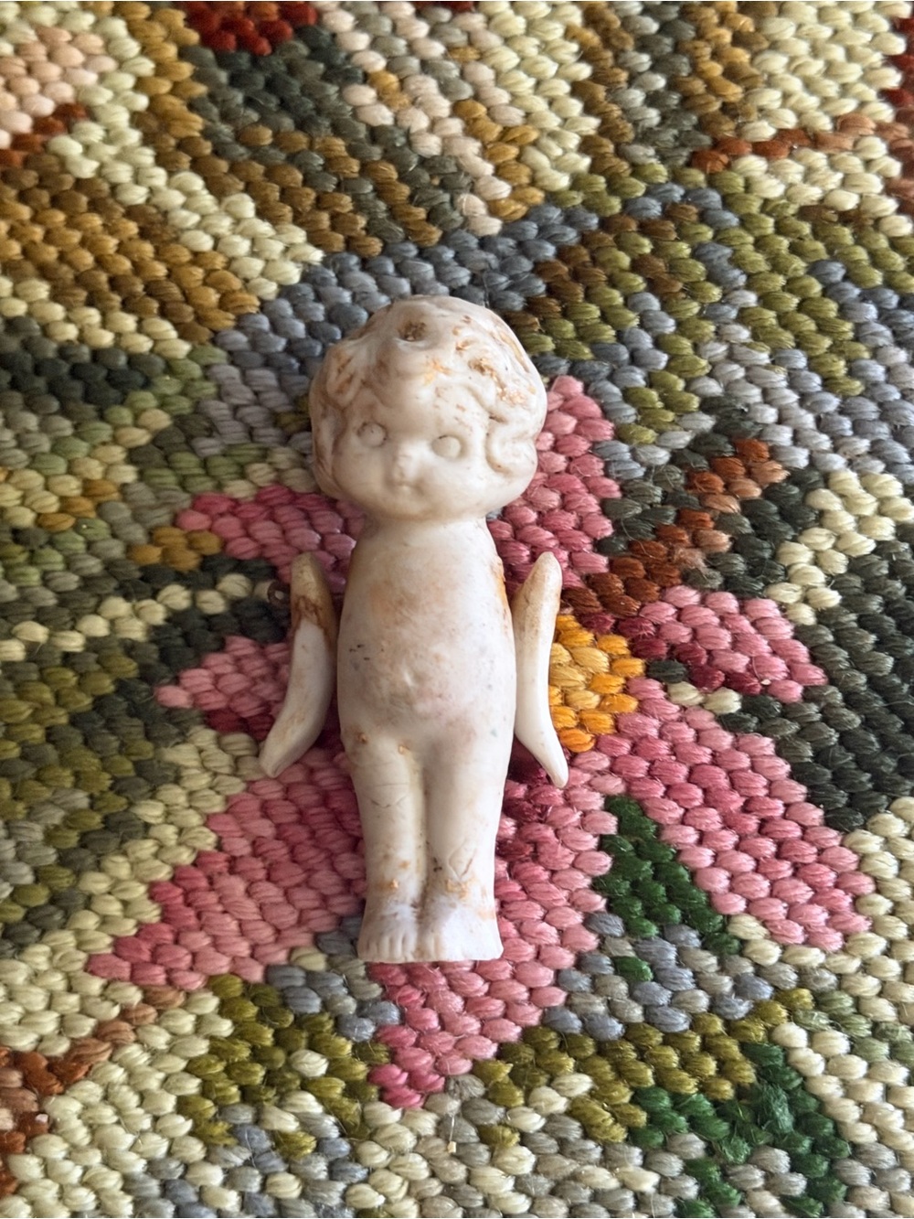 Antique bisque porcelain frozen charlotte doll 2"